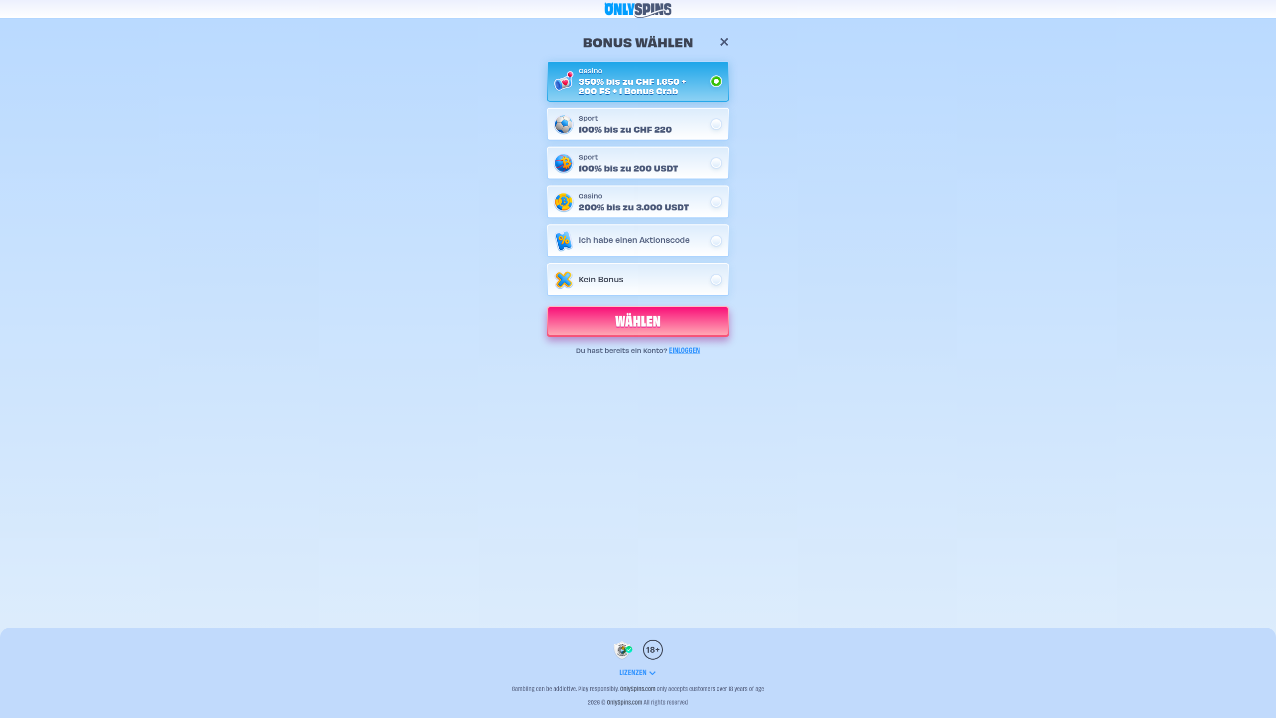 OnlySpins — betting site
