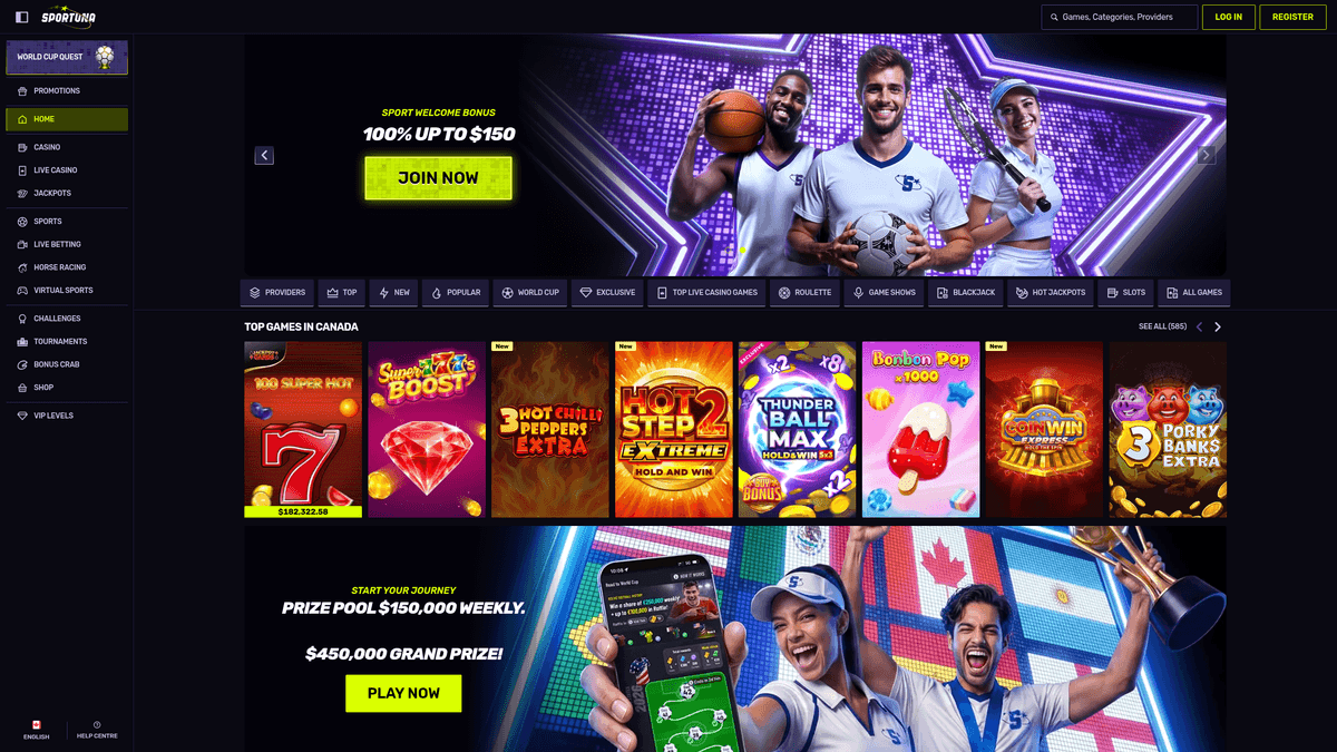Sportuna casino lobby